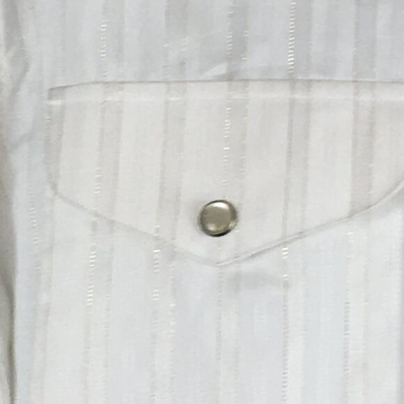 Crazy Cowboy Long-Sleeve White Snap Button Shirt with Gold Stripes Size L - Picture 7 of 14